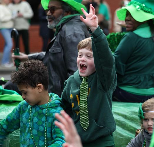 Boy smiles during parade