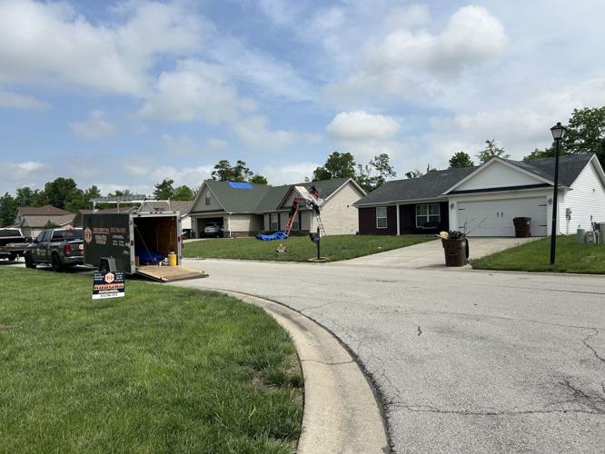 Construction crews in Sellersburg after tornado