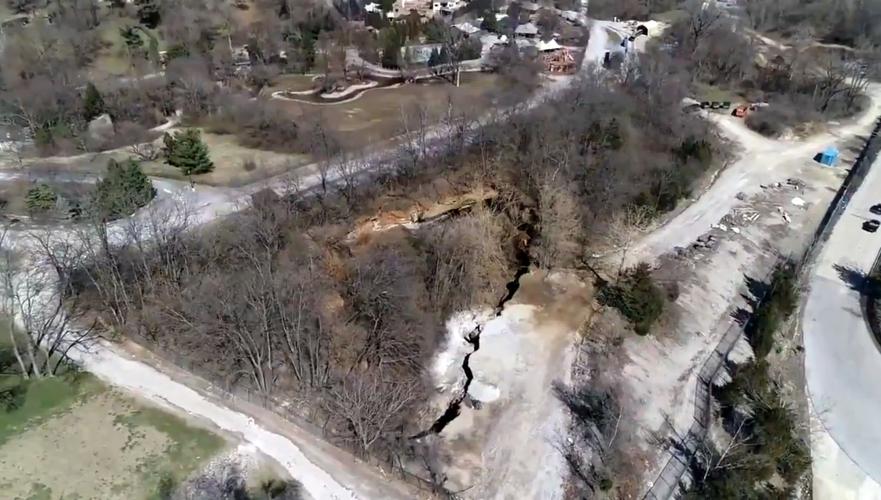 SkyCam image of Louisville Zoo sinkhole