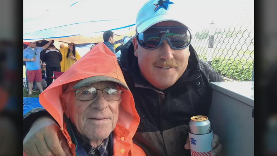 Paul Sherwin and his father at a Kentucky Derby