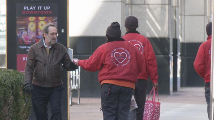 CANDY HANDED OUT DOWNTOWN