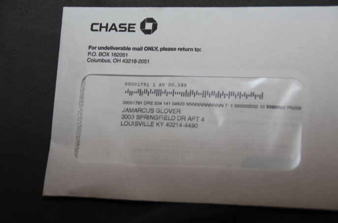 Mail addressed to Jamarcus Glover at Breonna Taylor's apartment