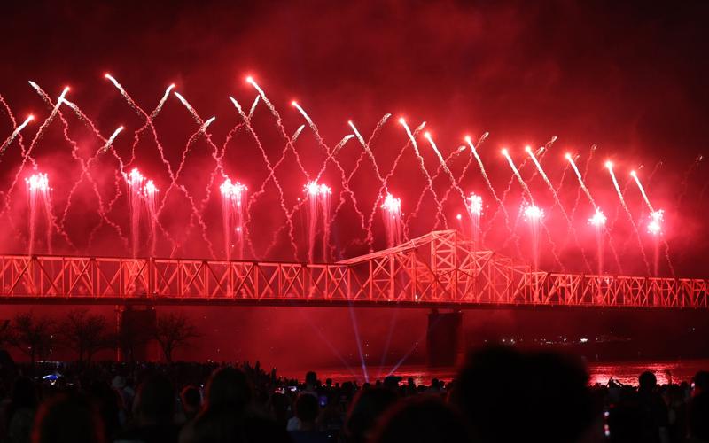 Fireworks on Second Street Bridge