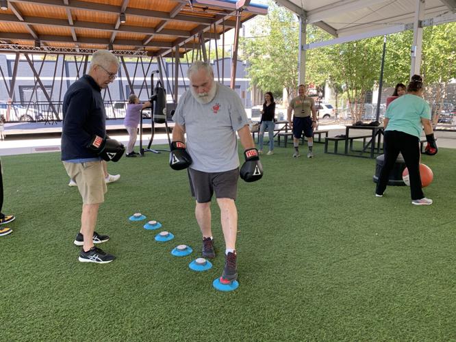 Agility drill at Rock Steady Boxing