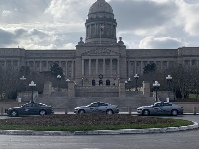 Kentucky State Police cruisers at Capitol