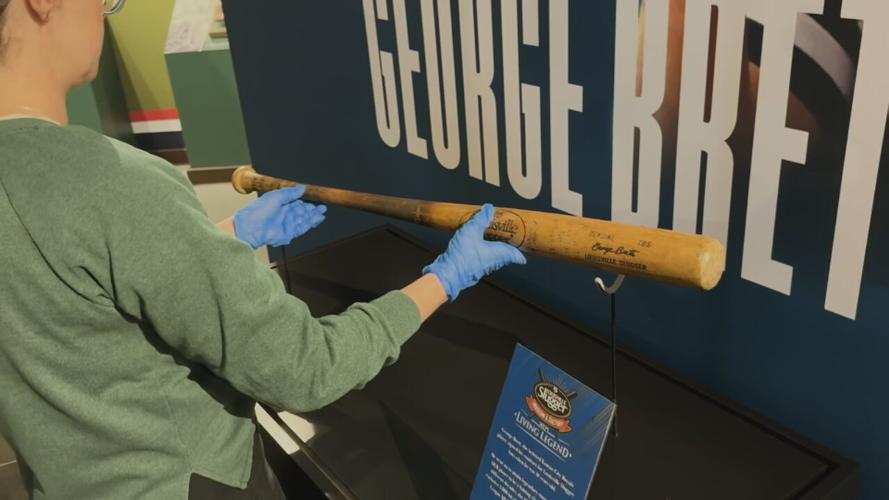 George Brett's "pine tar" bat on display at Louisville Slugger Museum