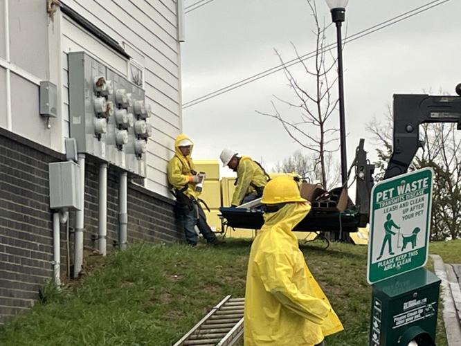 Storm damage in Jeffersontown - Stables at English Station apartments 4-3-25