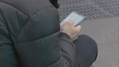 Person on smart phone