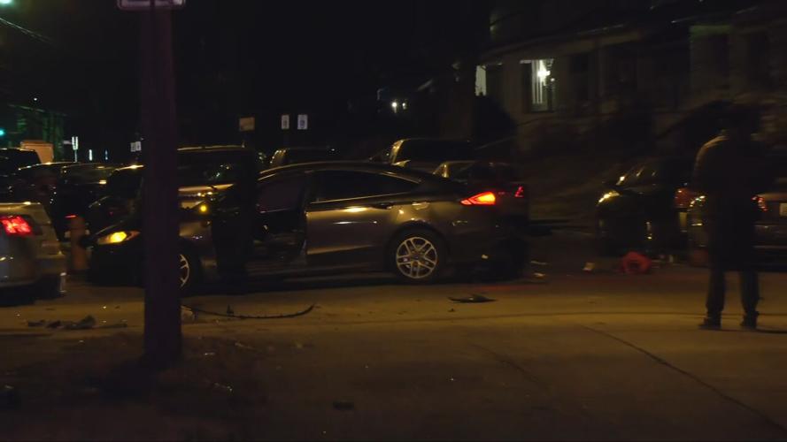 River Park Drive wrecked car police chase