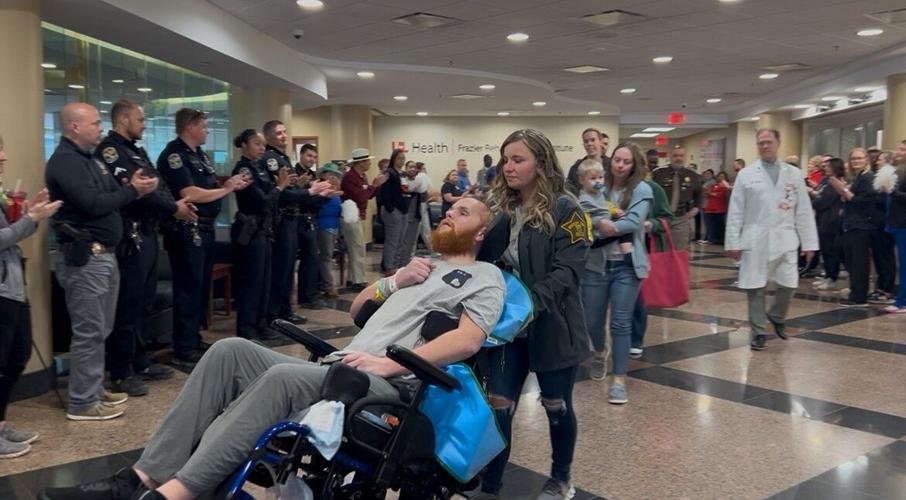 Orange County Deputy Zac Andry leaves Louisville hospital