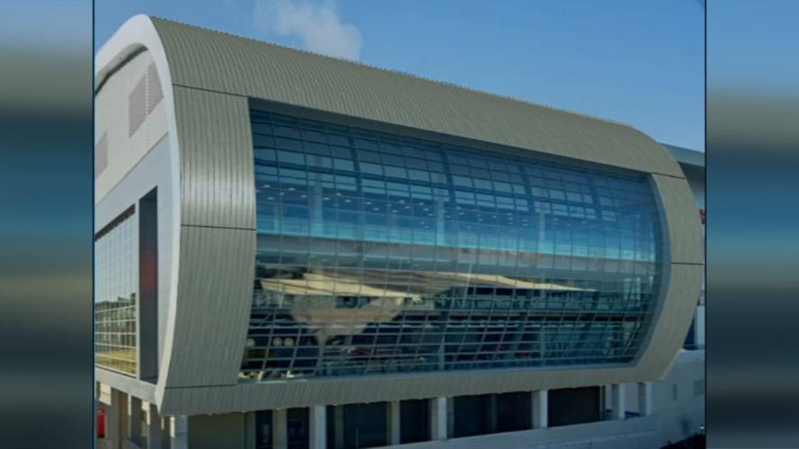 Rendering of metal roof installed on KFC Yum! Center