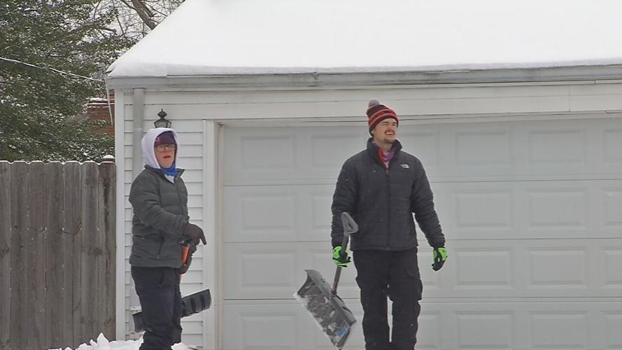 snow shoveling teen