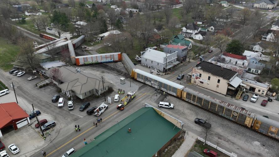DRONE VIEW OF GLENDALE TRAIN DERAILMENT - 3-16-2023
