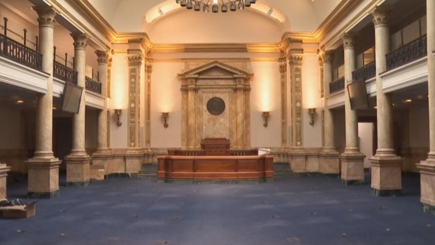 Empty Kentucky Capitol chambers