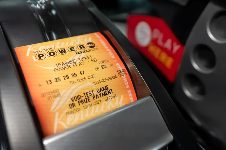 Powerball ticket - Kentuck Lottery training ticket - file