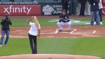 Ceremonial First Pitch Results In Wild Curve Surprised Cameraman During White Sox Game News Wdrb Com Ceremonial First Pitch Results In Wild Curve Surprised Cameraman During White Sox Game News Wdrb Com