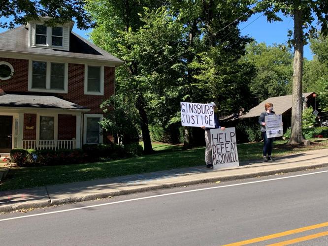 Protests outside McConnell house
