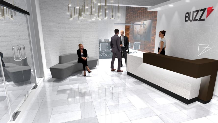 Buzz Advertising Rendering Lobby