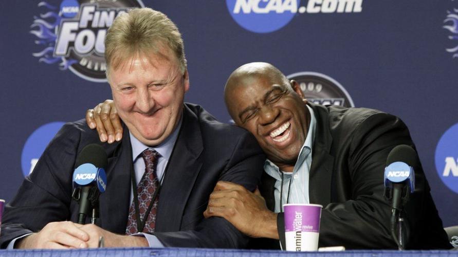 Larry Bird and Earvin Johnson - AP FILE.jpeg