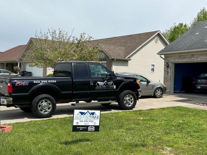 Just in Time Roofing and Construction Truck