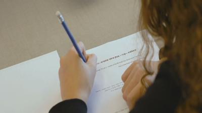 Kentucky teen takes driving permit test