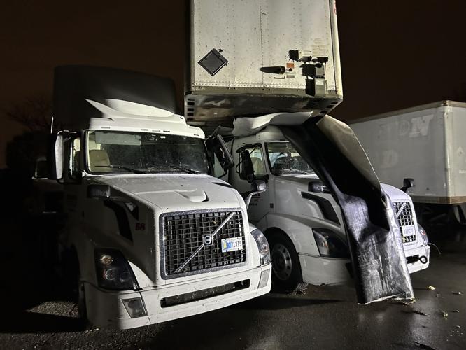 Storm damages - Thoroughbred Transportation trucks 4.3.25