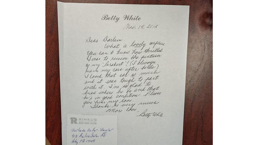 Betty White handwritten letter