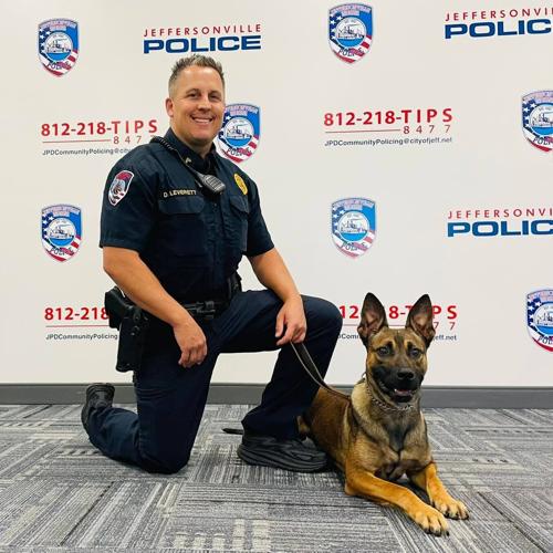 New Jeffersonville Police K-9 Dunko with Sgt. Denver Leverett - 7.25.24