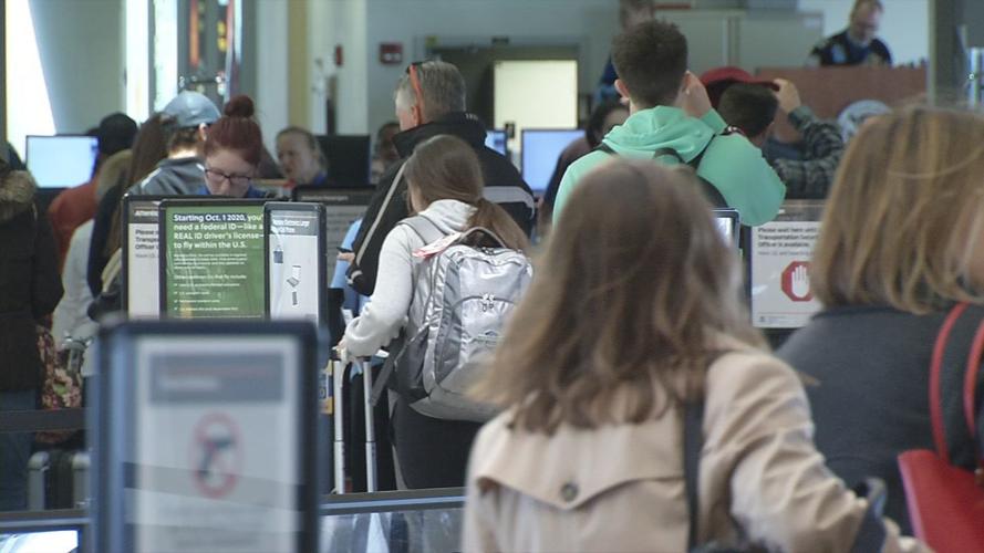 Travelers at Louisville Muhammad Ali International Airport on Thanksgiving Eve (Nov. 27, 2019)