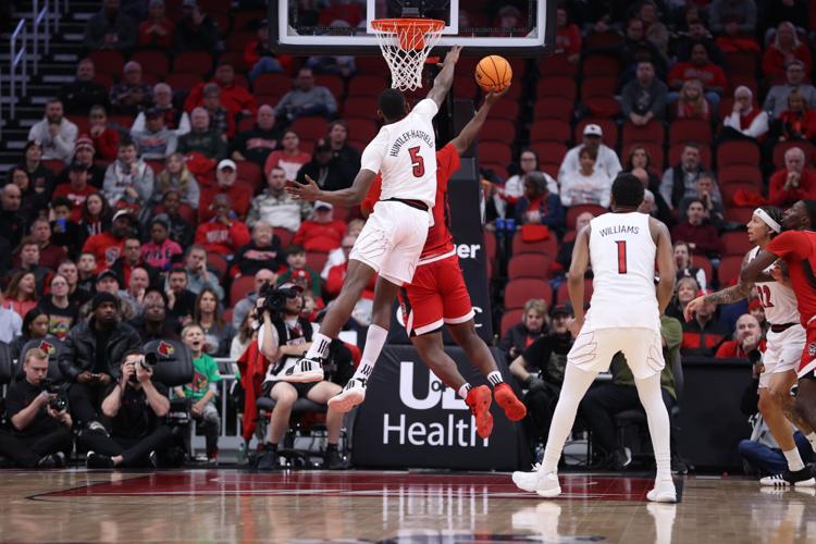Brandon Huntley-Hatfield blocks a shot against NC State.JPG