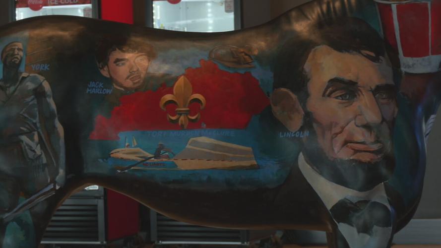 Gallopalooza horse with Abraham Lincoln, Jack Harlow and Tori Murden McClure