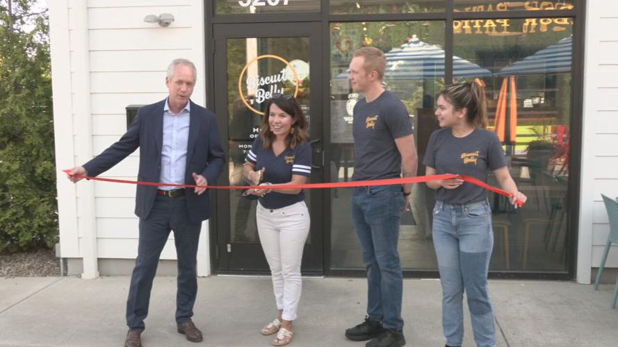 Biscuit Belly Colonial Gardens ribbon cutting