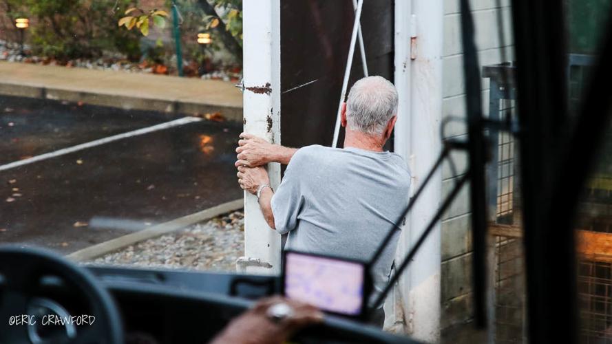 Davenport helps close a door