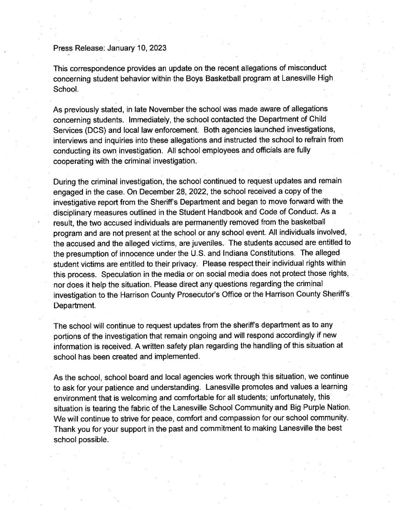 Steve Morris Press Release