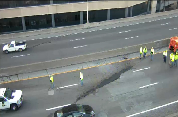 I-65 South construction near hospital curve