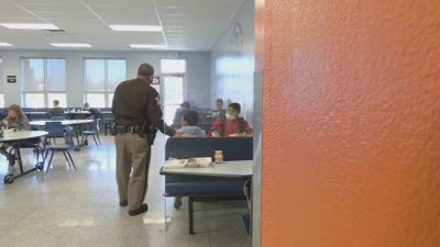SRO in school cafeteria