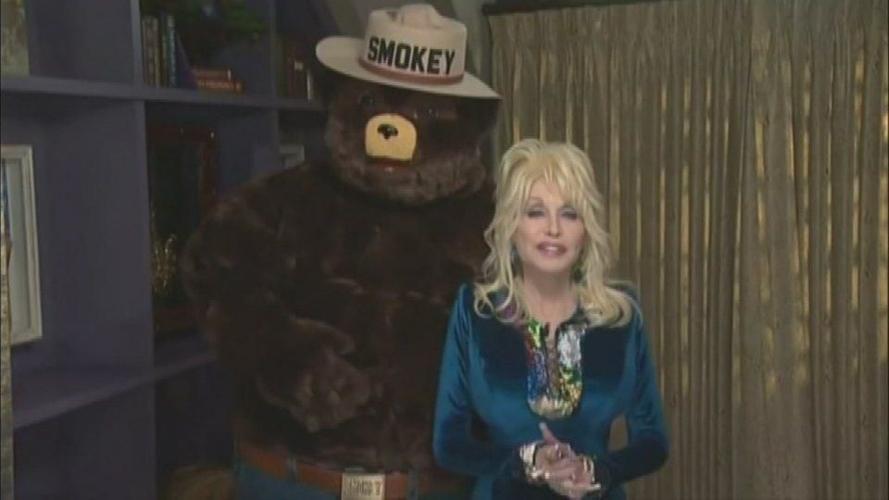 Dolly Parton with Smokey the Bear