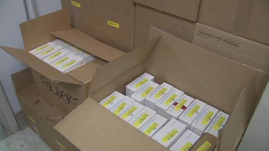 Boxes of Sexual Assault Forensic Exam (SAFE) kits