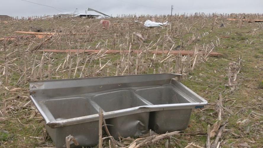 Debris from tornado in Hardin Co. 3-19-22