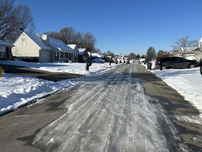 Road with ice in Louisville Jan. 15, 2025