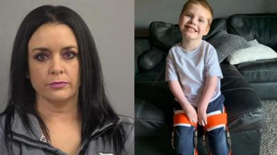 Donna Romero and 6-year-old Ayden Helms
