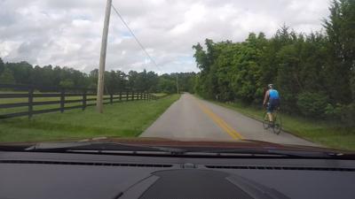 Bicyclist on road