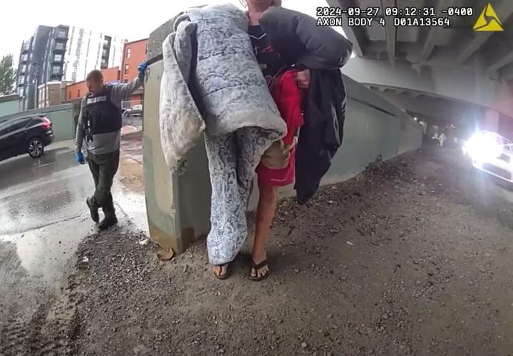 LMPD body cam - pregnant woman in labor cited