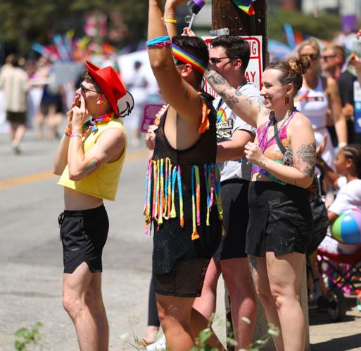 People cheer at Kentuckiana Pride Parade