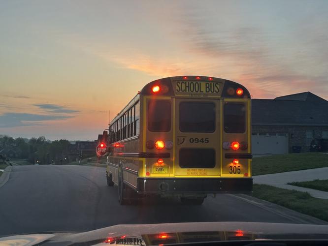 Clark County Sheriff's Office following school bus