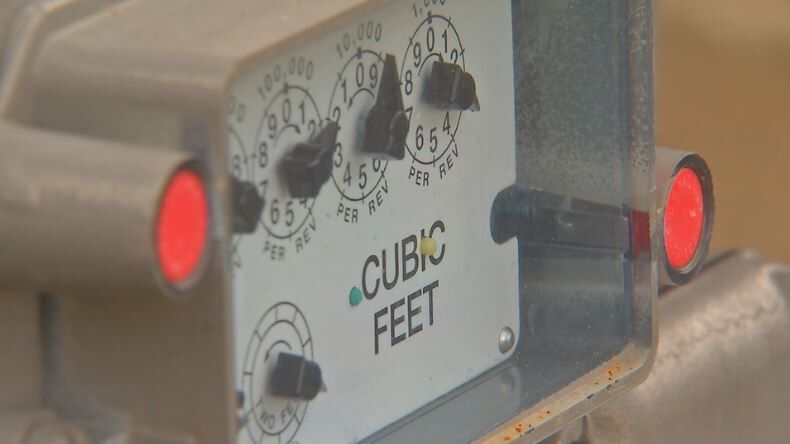 Residential electric and natural gas meter.