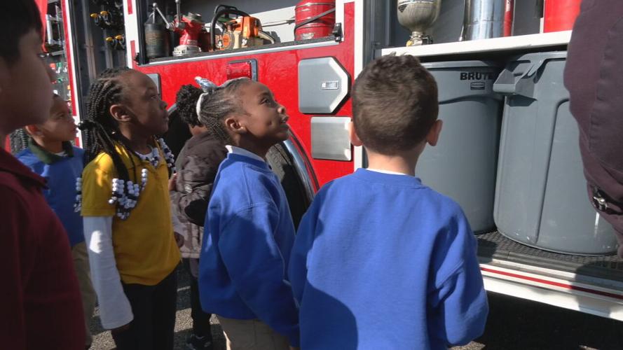 Shively firefighters surprise Cane Run Elementary students 2-23-24