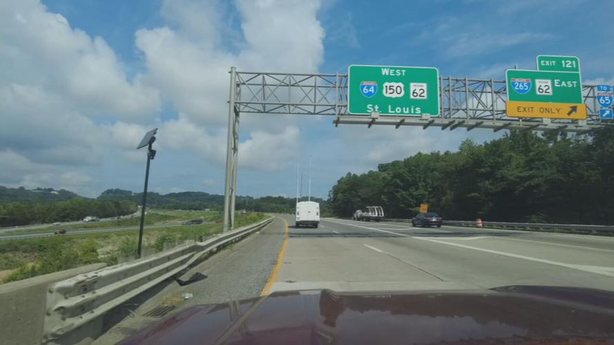 I-64 W approaching I-265 E ramp