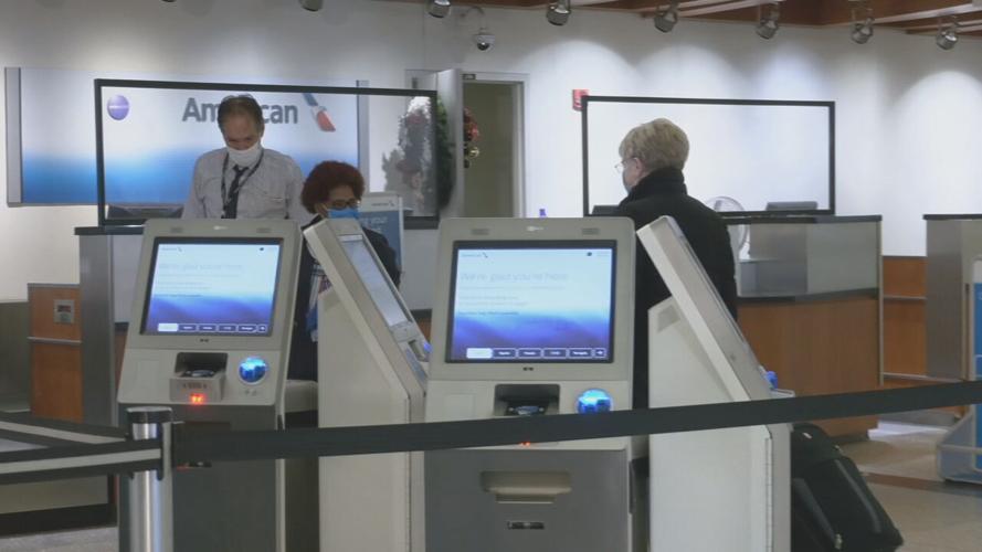 American Airlines counter at Louisville Muhammad Ali International Airport