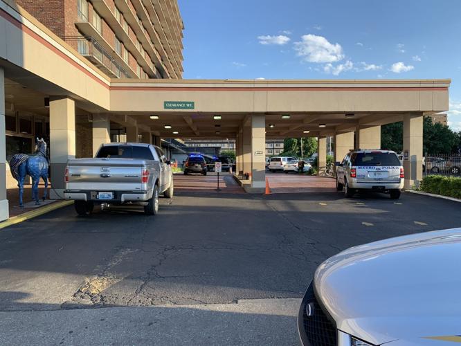 Police presence outside Hotel Louisville